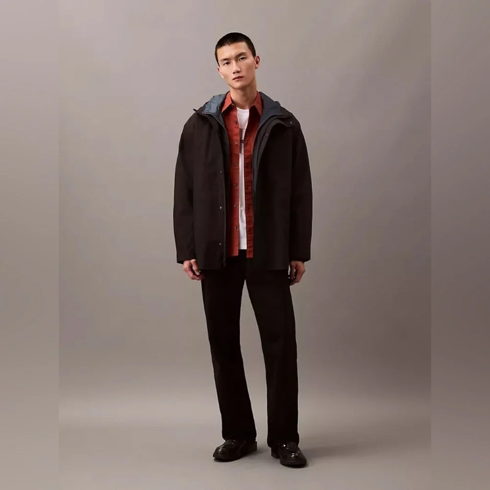 Calvin Klein Men’s extra large XL 3-in-1 Mid Length Jacket black brown ex cond